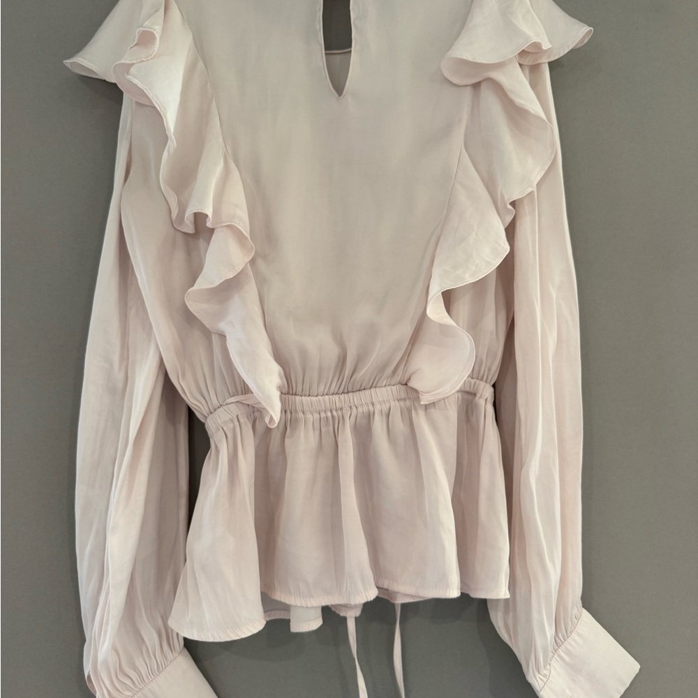 Astr Cream Ruffle Tie Blouse - Picture 3 of 8